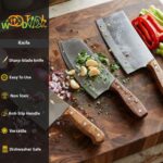 Meat Cleaver Knife, Creative Kitchenware 3Pcs Stainless Steel Kitchen Set Meat Cleaver Chopping Knives Slicing Knife Chef Knives SetProfessional Butcher Chopper Kitchen (Set of 3, G+H+I) - Image 3