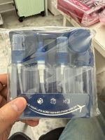 Travel Cosmetic Bottle Set, 5-Piece Plastic Spray Packaging, Leak Proof Refillable Containers for Personal Care, Lotion, Skincare (Navy Blue) - Image 4