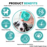 Foodie Puppies Dog Bath Brush Body Scrubber Shampoo Dispenser Tick Remover - (Silicone Dispenser Brush) for Shower Bathing and Shedding Soft Silicone Brushes for Pet Puppy Dogs Cat Rabbit Horse - Image 5