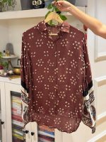 Zans & mens Women's Printed Shirt, Long Sleeve, Embroidered Cuffs, Collared Neck, Casual Ethnic Wear (in, Alpha, 2XL, Regular, Purpal-Bandhni) - Image 5
