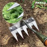 5 Teeth Garden Rake Heavy Duty Carbon Steel Rake Handle for Soil Loosening, Weeding, Lawn & Yard Cleaning – Multipurpose Outdoor Gardening Tool for Home Farm & Agricultural Use - Image 3