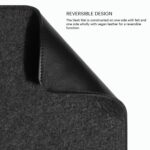DailyObjects Premium Vegan Leather Mini Desk Mat Organiser | Anti-Skid | Anti-Slip | 63 * 28 cm | Reversible Desk Spread Turf Desk/Laptop Mat for Work from Home/Office/Gaming | Turf Felt - Black - Image 3