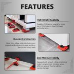 Furniture Lifter/Shifter Tool - 4 Pcs 3.9"x3.15" Slides Kit, Move Roller Tools Max Up for 150KG/331LBS, 360 Degree Rotatable Pads, Easily Redesign and Rearrange (Pack of 1) - Image 4