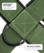 RACE® Neck and Head Strengthening Equipment Weight Harness Thick Padded Adjustable Strap with Heavy Duty Steel Chain & Rings for Gym Crossfit Fitness Training Injury Rehab (Military Green) - Image 4