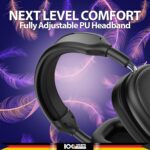 Blaupunkt BH31 AudioX Bluetooth Wireless Over Ear Headphones I 40MM Drivers I HD Sound I Soft PU Headband I Media & Volume Control with Built in Mic I TurboVolt Fast Charging I AUX Port (Black) - Image 4