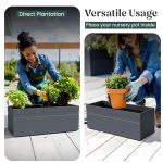 YUCCABE ITALIA FOXB GT 24 INCH Rectangle Pots for Plants Highly Durable Polymers Lightweight Indoor Outdoor Flower Pot Gamla Tree Planter Container Planters for Living Room, Balcony Garden - Image 3