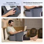 FOVERA Lap Desk Pillow | Height Adjustable, Soft & Comfortable Armrest, Easy to Store | for Working on Laptop, Reading & Gaming | Work from Home Pillow | Perfect for Using on Bed, Sofa & Floor (Grey) - Image 5