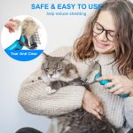 Pet Grooming Brush, Double Sided Shedding and Dematting Undercoat Rake Comb for Dogs and Cats, Dog Grooming Rakes Tool for Mats & Tangles Removing, Extra Wide, Safe, Effective, Comfort (Blue) - Image 5