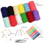 Embroiderymaterial Complete Crochet Kit Set for Beginners – DIY Crochet Making Kit with Wool, Crochet Needles, Stitch Markers & Tools – Perfect Crochet Kit for Kids and Adults (Set of 12) - Image 2