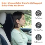 FOVERA Car Neck Rest Pillow | 2 Years Warranty | Memory Foam Neck Pillow for Car, Car Seat Head Rest Cushion for Neck & Cervical Support - Relieves Neck Pain (Large, Black, Pack of 1) - Image 3
