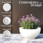 YUCCABE ITALIA FOXB KTR 18 INCH Pots for Plants Highly Durable Polymers Lightweight Indoor Outdoor Flower Pot Gamla Tree Planter Container Planters for Living Room, Balcony, Garden, Office - Image 4