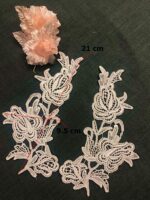 Orient Lace Craft Off White Color ,Embroidered Sew On Lace Patch for Lace Jewelry, Suits,Saree & Dupatta Qty 5 Pairs,Used As Trims,Borders,Designer Embroidery Patch,Applique,Sewing Supplies,3D Rayon Lace Patch Work,DIY Art & Craft . - Image 2