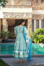 GoSriKi Women's Rayon Viscose Printed Anarkali Kurta with Pant & Dupatta | Anarkali Suit for Women | Pure Cotton Suit Set for Women | Block Print Kurta Palazzo Dupatta Set - Image 2