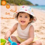 Baby Eli Premium Cotton Summer Bucket Hat – Breathable Wide Brim Sun Cap for Infants & Toddlers (6-24 Months), Soft Sun Protection Beach Hat for Boys & Girls White - Image 3