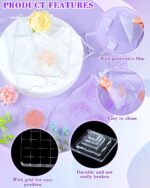 7 Pieces FIVEIZERO Acrylic Stamp Block with Grid Lines(Lace Edge) | Clear Stamping Blocks, Ideal for Scrapbooking Crafts Card Making, Decorative DIY Essential Stamping Tool - Image 3