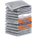 VOLTURI Non Scratch Wire Dish Cloth (Pack of 10), Steel Scrubber for Utensils Cleaning, Multipurpose Wet and Dry Cleaning, Stainless-Steel Dish Wash Scrubber for Washing Dishes, Sinks, Counters