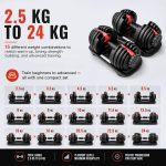 SLOVIC Adjustable Dumbbell 24kg | Dumbbells - Gym equipment for home workout | Dumbbell Set (24kg X 1) | Fitness Gym Dumbbells for Bench Press, Shoulder and Biceps| Anti Skid dumbles for all exercises - Image 3