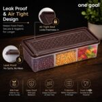 MAGIC SPOON Multipurpose 3 Section Storage Container | Spice Box, Pickle Jar, Fridge Organizer, Dry Fruit, Vegetable & Kitchen Storage Container- Combo Pack (2000ml X 2) (AQUA-BROWN) - Image 3