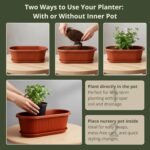 Kraft Seeds Regalia 16 inch Medium(Pack of 1) Flower Pots for Garden with Bottom Plate Big Size Durable UV Resistant Plastic Gamla for Plants Indoor Outdoor Weatherproof - Image 7
