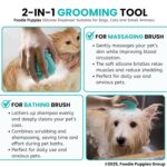 Foodie Puppies Dog Bath Brush Body Scrubber Shampoo Dispenser Tick Remover - (Silicone Dispenser Brush) for Shower Bathing and Shedding Soft Silicone Brushes for Pet Puppy Dogs Cat Rabbit Horse - Image 7