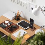 V-CUBE DESIGNS Rectangular Premium Vegan Leather Valet Tray|Stylish & Modern Office Desk Tray| Table/Bedside/Entryway Organiser For Everyday Essentials Like Keys, Phone, Watch, Wallet, Jewellery|Tan - Image 3