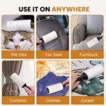 Foodie Puppies Pet Hair Remover Lint Roller with Handle and 4 Refills (300 Sheets), Hair Remover for Dogs and Cats, Ideal for Clothes, Furniture, Coats, Car Seats, Carpets, Fabric, and Dust Cleaning - Image 7