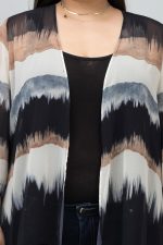 PURYS Women Kimono Shrug | Colorblocked Beach Cover Up with Fringes | Lightweight Summer Layering Plus Size Shrug for Dresses & Tops - Image 6