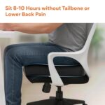 FOVERA Orthopedic Coccyx Seat Cushion for Tailbone Pain | 2-Years Warranty | Memory Foam Chair Pad for Sciatica & Back Pain Relief (18 x 17 Inch), Fits Up to 120Kg Wt, for Chair & Car (Mesh Black) - Image 5