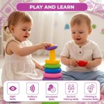 TOYZTREND Plastic Baby Kids Teddy Stacking Ring Jumbo Stack Up Educational Toy Assorted color Rings Tower Construction Toys - Image 2