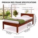Furnire Carp Sheesham Wood Single Bed Without Storage for Bedroom Home Solid Wood Palang Cot for Hotels - Honey Finish - Image 2