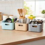 Xmart India Plastic Storage Baskets wardrobe organizer Multipurpose storage and organisers for Kitchen, Clothes,Toys, Office – Durable & Stackable storage box and organiser for Home & Kitchen(3 Pcs)