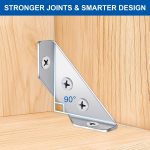 30PCS Universal Furniture Corner Connector, Small Metal Corner Brackets for Wood, Hardware Corner Brace Triangle Support Bracket, Angle Bracket L Brackets for Shelves Cabinet Drawer with 120 Screws - Image 4