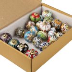 Shriyam Ceramic Vintage Colourful Pottery Drawer Handle Door Knobs & Pulls for Cabinets Home Interior Decor Hardware (D-1.7" X H-2.5", Multi Color) (6) Pack of 6