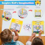 Kidoyz Magnetic Dot Drawing Board for Kids | Montessori Magpad Doodle Board with Magnetic Beads, Stylus Pen & 12 Double-Sided Activity Cards | Alphabet & Writing Practice Learning Toy - MBoard - Image 4