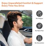 FOVERA Car Neck Rest Pillow | 2 Years Warranty | Memory Foam Neck Pillow for Car, Car Seat Head Rest Cushion for Neck & Cervical Support - Relieves Neck Pain (Medium, Black, Pack of 1) - Image 3