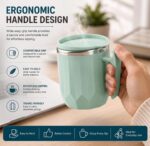MAGIC SPOON Stainless Steel Travel Coffee Mug with Sipper Lid & Handle, Insulated Tea Cup, BPA-Free Double Wall Tumbler for Hot-Cold Beverages, Office, Home, Car- PISTA-BROWN, (Combo Pack (300ml X 2)) - Image 4