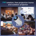 Rectitude 270° Adjustable Mini Smart Projector with WiFi 6 & Bluetooth, Outdoor Movie Projector, Large Screen Portable Projector for Phone/TV Stick/Laptop - Image 7