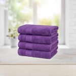 Trident Soft Comfort Air Rich Towel 100% Cotton Hand Towel for Daily use, 500 GSM Highly Absorbent Towels for Men/Women, 4Pc Hand Towel Set (41 cm X 66 cm), Plum - Image 3