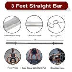 BULLAR 16Kg Home Gym Set With 3 Feet Straight Rod and 2 Pieces Dumbbell Rods, Gym Combo & Home Workout Equipments with PVC Weights Plates - Image 4