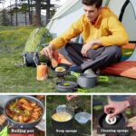 11-Piece Camping Cookware Mess Kit with Gas Stove, Lightweight Nonstick Pot & Pan Set with Spork, Bowls, Sponge & Travel Bag – Compact Outdoor Cooking Gear for Backpacking, Hiking, Scouts - Image 7
