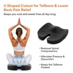 FOVERA Orthopedic Coccyx Seat Cushion for Tailbone Pain | 2-Years Warranty | Memory Foam Chair Pad for Sciatica & Back Pain Relief (18 x 17 Inch), Fits Up to 120Kg Wt, for Chair & Car (Mesh Black) - Image 7