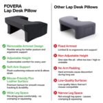 FOVERA Lap Desk Pillow | Height Adjustable, Soft & Comfortable Armrest, Easy to Store | For Working on Laptop, Reading & Gaming | Work from Home Pillow | Perfect for Using on Bed, Sofa & Floor (Black) - Image 3