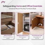 Godrej Door Fittings | 75mm Universal Drawer & Cupboard Lock | 6 Lever Locking System | Nickel Plated Steel | 4-Way Mounting | 2 Keys | 1 Year Warranty | For Drawers of all Furniture Items & Cupboards - Image 4