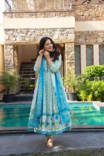 GoSriKi Women's Rayon Viscose Printed Anarkali Kurta with Pant & Dupatta | Anarkali Suit for Women | Pure Cotton Suit Set for Women | Block Print Kurta Palazzo Dupatta Set - Image 3