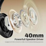 EVM EnSonic Over Ear Wireless Headphones | Bluetooth 5.3+EDR | 40mm Drivers | Deep Bass Sound | 40H Playtime | HD Mic | Foldable Design | AUX Support, Lightweight | 1-Year Warranty (EVM-WHF-01-Black) - Image 3