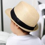 THE BOW TIE HOUSE Modern Dapper Fedora hat for Kids - Vintage Western Formal Style-Beige(1-6 Years) - Image 3