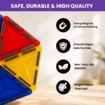 Magnetic Tiles Building Blocks Set for Kids, 33 Pieces | Strong Magnetic Construction Toy with Idea Book | STEM Educational Learning Toy | Creative Building Blocks | Non-Toxic ABS | Ages 3+ - Image 7