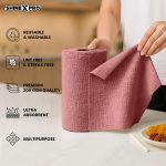 ShineXPro Microfiber Cleaning Cloth Roll, 20Pcs, 4000 Times Washable - 10X Cheaper Than Paper Kitchen Towel Roll - Ultra Absorbent Lint Free Microfiber Cleaning Cloth for Kitchen - Tearable, Reusable - Image 2