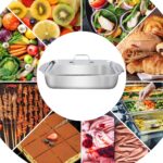 Stainless Steel Serving Dish with Tray| 32×19×6 cm Deep Steam Table Pan | Multipurpose Buffet Server, Salad & Fruit Platter, Roasting & Baking Container, Dishwasher Safe Kitchenware Tray (Silver) - Image 5