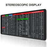 Zerfa Extra Large (800x300x2mm) Extended Gaming Laptop Mouse Pad, Thick Non-Slip Rubber Base Desk Mat Keyboard pad for PC/Computer (Office Software English Shortcut Key Design) Black - Image 7